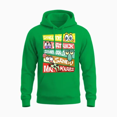 Mademark X Spongebob Squarepants - Spongebob Patrick Squidward Sandy Mr Krabs Spongebob Fans Unisex Hoodie - Irish Green