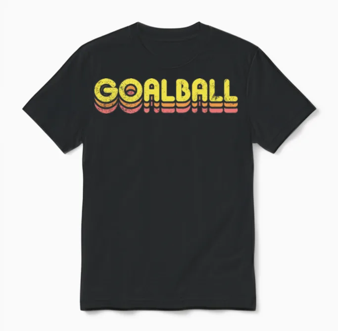 Retro Goalball Unisex T-Shirt in Black