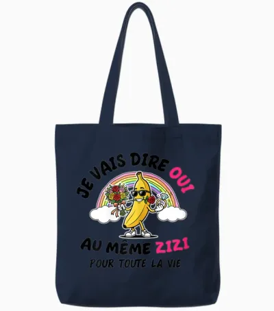 Tee Shirt Evjf Même Zizi Pour Toute La Vie Future Mariée Tote Bags - Navy