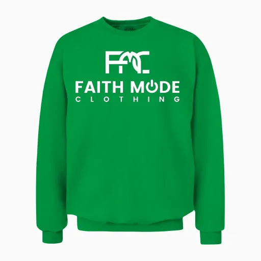 F.m.c.- Faith Mode Clothing Christian & Unisex Sweatshirt in Irish Green