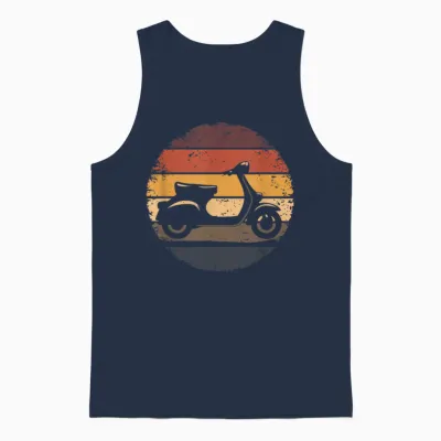 Roller Vintage Retro Moped Unisex Tank Top - Navy