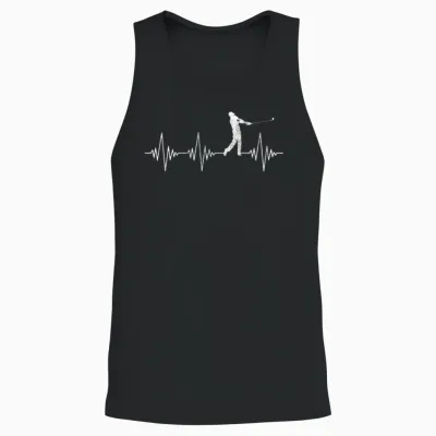Golf Heartbeat Unisex Tank Top - Black