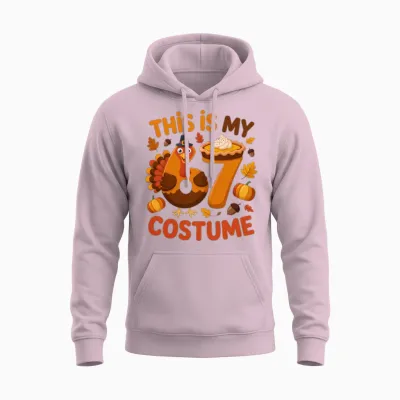 This Is My Thanksgiving 67 Costume Funny Turkey Pi Unisex Hoodie - Light Pink