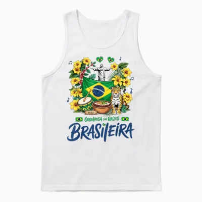 Brasileira Brasileira Flagge Idee Für Frauen Brasilianische Kultur Unisex Tank Top - White