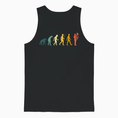 Tubaspieler Evolution Tubist Retro Musiker Entwicklung Tuba Unisex Tank Top - Black