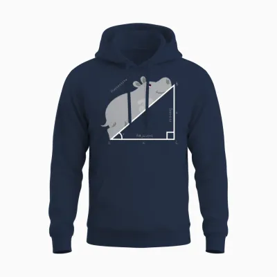 Funny Math Teacher, Funny Hippopotenuse, Geometry Unisex Hoodie - Navy