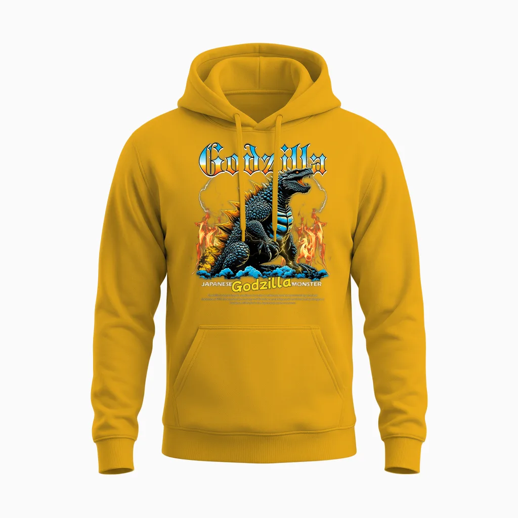 Godzilla Japanese Monster Unisex Hoodie in Gold