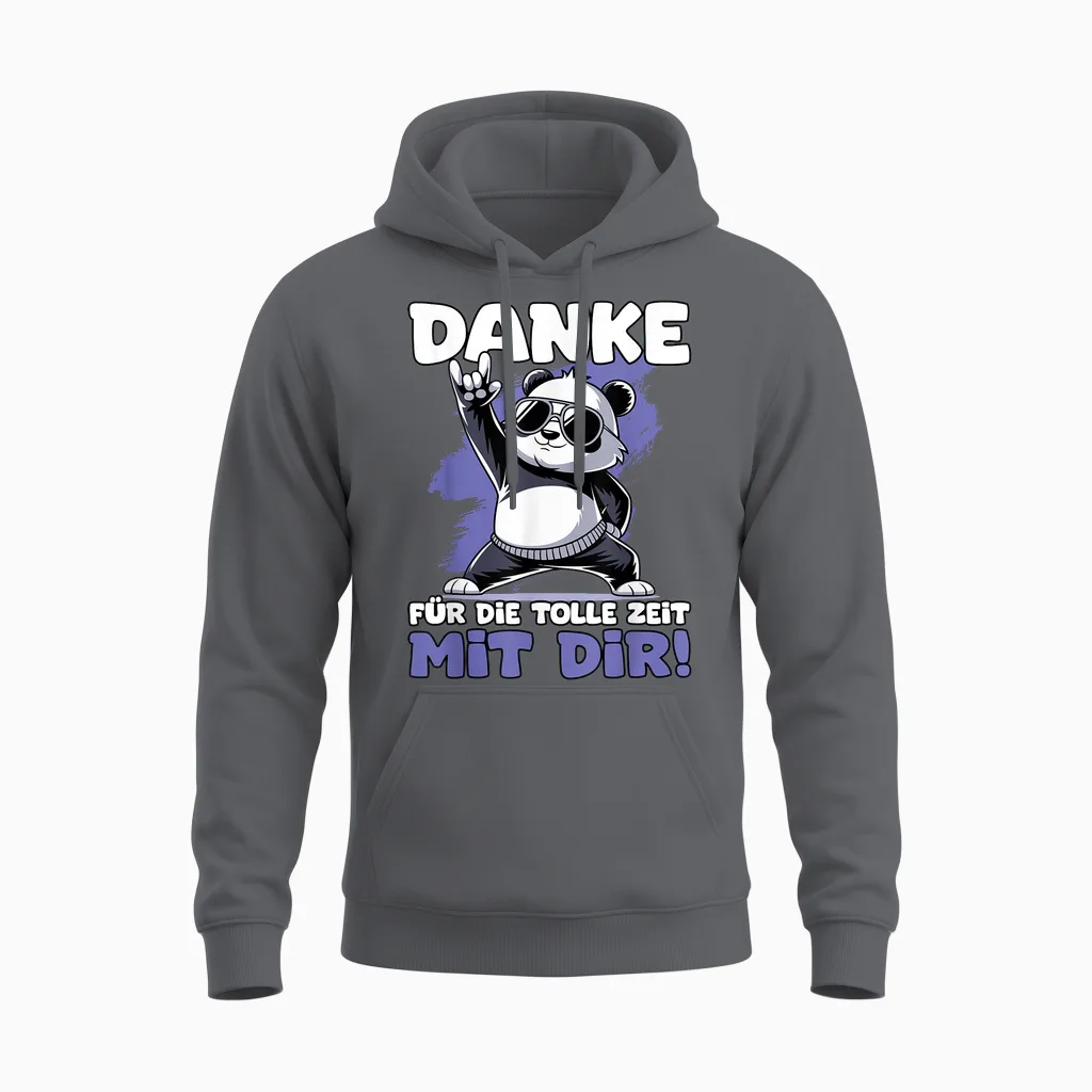 T-Shirt with German Text "danke Für Die Tolle Zeit Mit Dir | Kollegen Jobwechsel" Unisex Hoodie in Charcoal