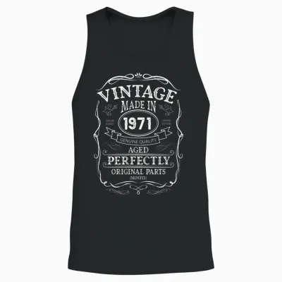 55. Geburtstag, Retro Vintage Design, Mann, Frau 1971 Unisex Tank Top - Black
