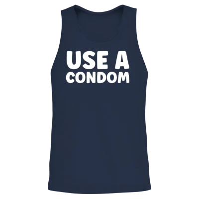 Use a Condom Unisex Tank Top - Navy