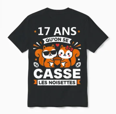 Humour 17 Ans Mariage Drole Anniversaire Couple 17 Ans Unisex T-Shirt - Black