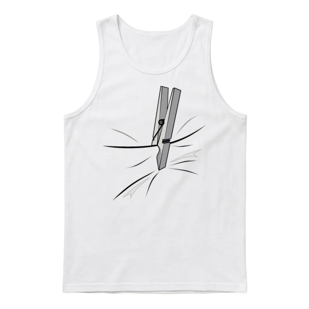 Clothespin, Stuck Gift Idea Unisex Tank Top - White