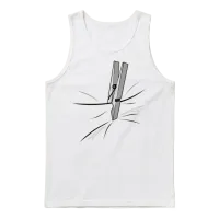 Clothespin, Stuck Gift Idea Unisex Tank Top - White – 1