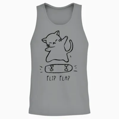 Hip Hop Cat Y2k Vintage Hipster Retro Edgy Streetwear Cat T-Shirt, Gray Unisex Tank Top - Sport Grey