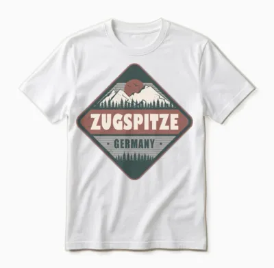 Zugspitze Germany Vintage Hiking Design Unisex T-Shirt - White