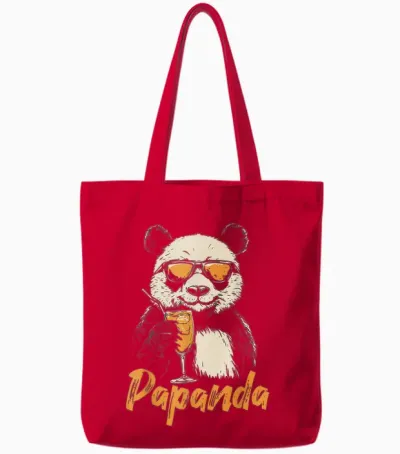 Papanda Lustiges Panda Papa Wortspiel Vatertag Tote Bags - Red