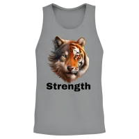 Tiger/wolf Strength — Wildlife Gift Unisex Tank Top - Sport Grey – 2