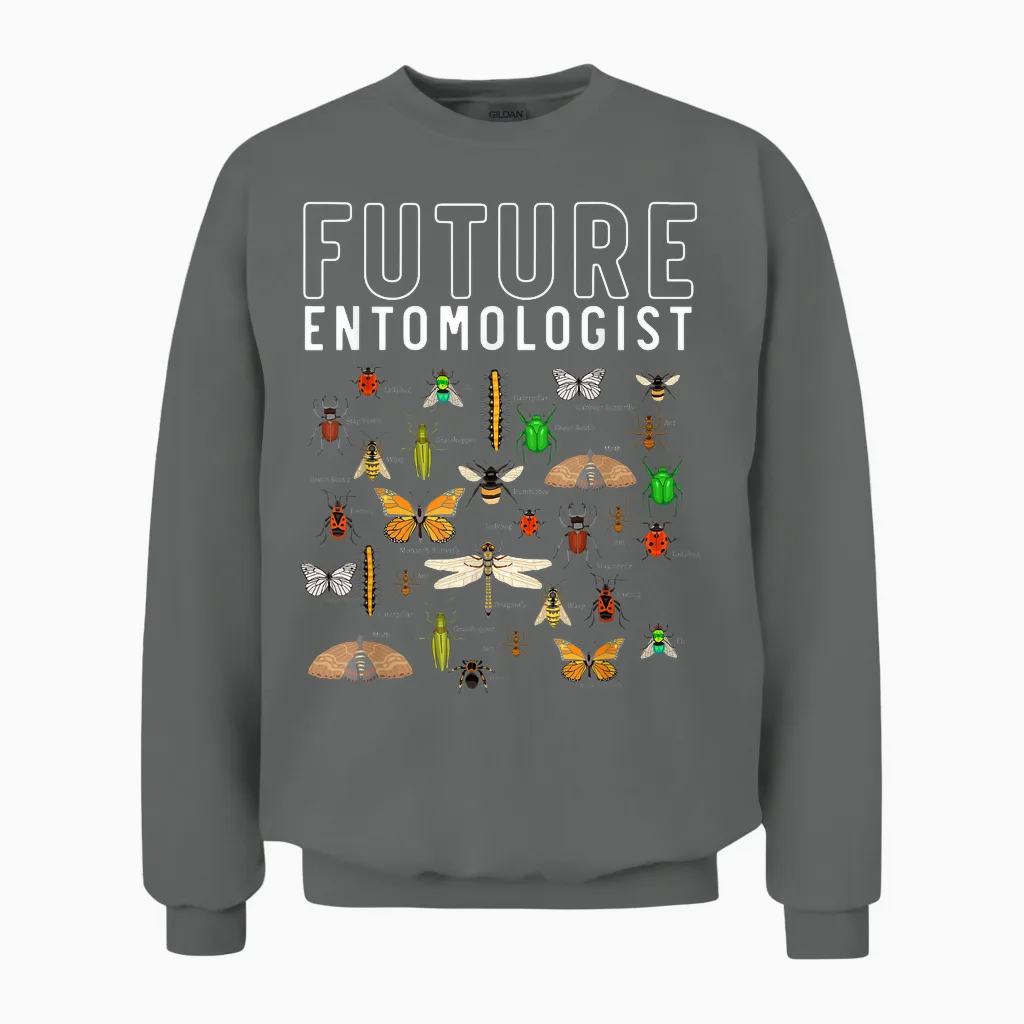 Zukünftiger Entomologe Jungen Mädchen Insekt Käfer Unisex Sweatshirt in Graphite Heather