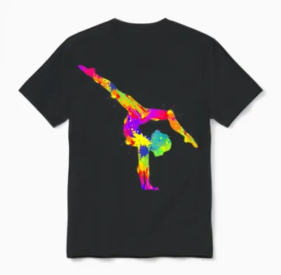 Gymnastics Women's Girls' Children's T-Shirt, Black Unisex T-Shirt - Black