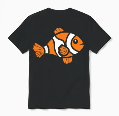Funny Clown Fish Simple Little Cute Clown Fish Unisex T-Shirt - Black