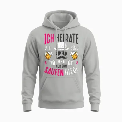 Hen Night T-Shirt Groom Costume Jga Stag Night T-Shirt, Pink Unisex Hoodie - Ash