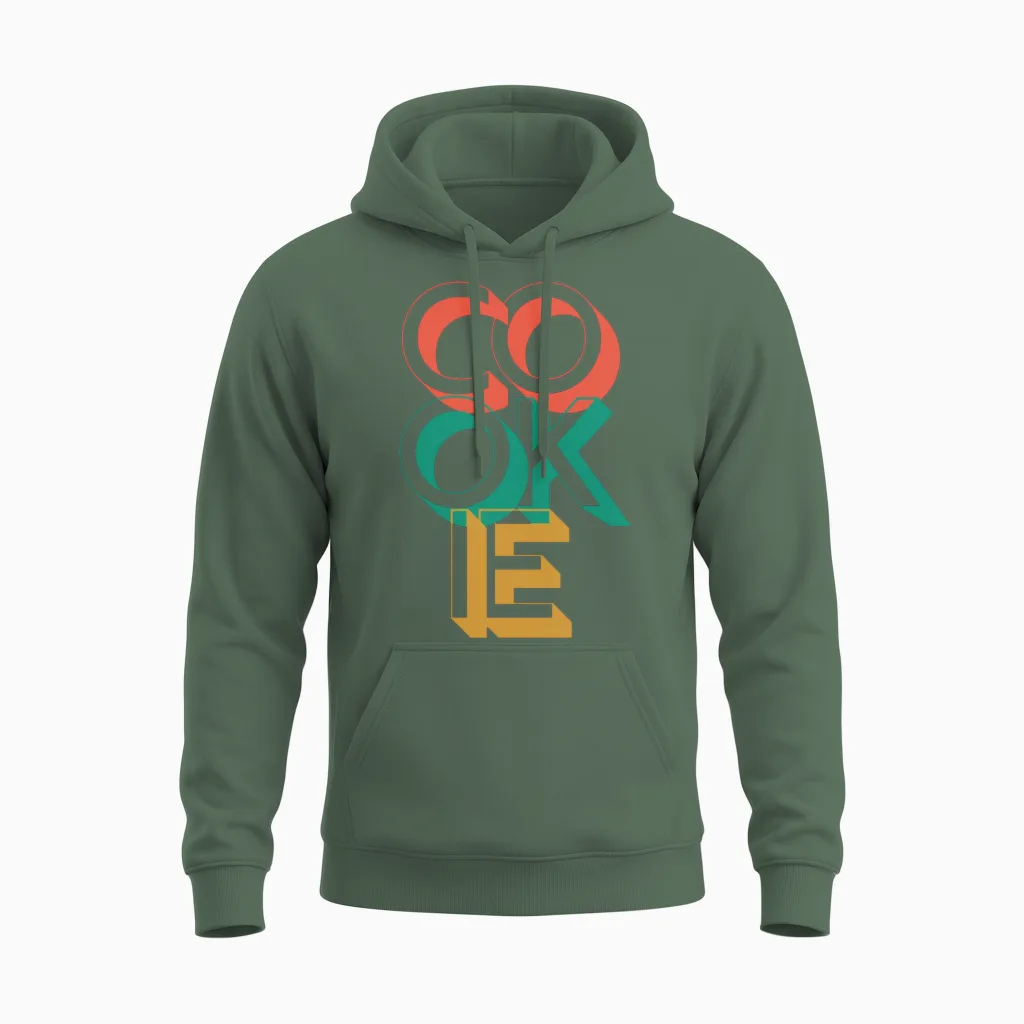 Retro Cookie Unisex Hoodie in Military Green