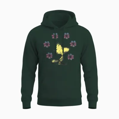 Peanuts Woodstock Liebe Blumen Unisex Hoodie - Forest
