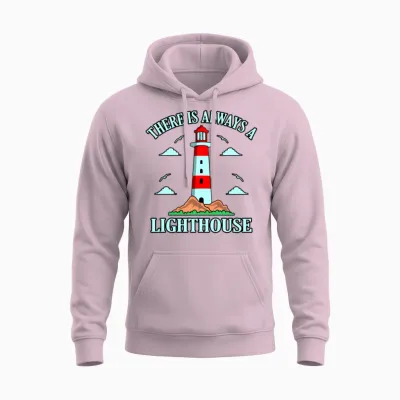 Funny Lighthouse Gift Unisex Hoodie - Light Pink