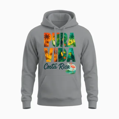 Pura Vida Costa Rica Unisex Hoodie - Sport Grey