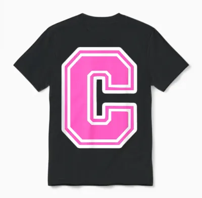 Monogram Initiale C Pour Prénom Ou Nom De Famille C Unisex T-Shirt - Black
