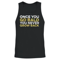 Once You Go Bald You Never Go Back Funny Bald Guy Unisex Tank Top - Black – 2