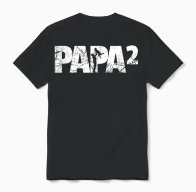Papa Hoch 2 Zwillinge Zweifach Papi Vater Unisex T-Shirt - Black