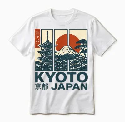 Kyoto Japan Vintage Retro Japan Reise Design Unisex T-Shirt - White