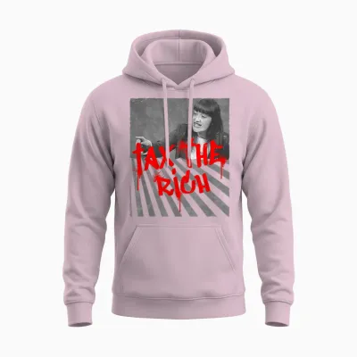 Tax the Rich! Fan Item Left Merch Heidi Reichinnek T-Shirt, Black, S Unisex Hoodie - Light Pink