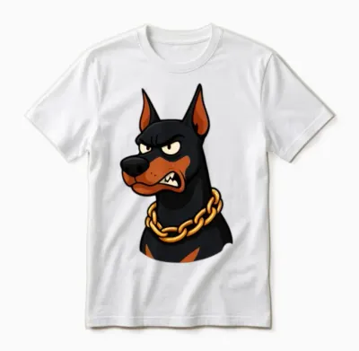 Ultra Viral Doberman Meme – Savage & Funny Cartoon Unisex T-Shirt - White