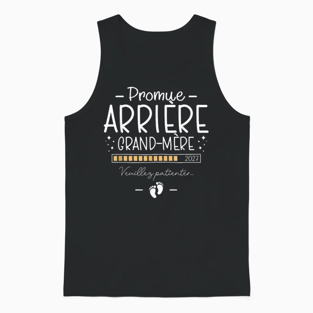Annonce Future Arrière Mamie Promue Arrière Grand Mère 2027 Unisex Tank Top in Black