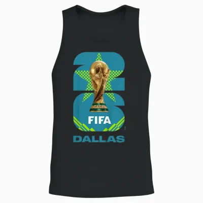 Kids Fifa World Cup26 Dallas Trophy Color Unisex Tank Top - Black