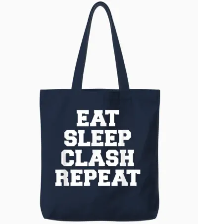 Eat Sleep Clash Repeat Shirt Gift for Royale Gamers Tote Bags - Navy