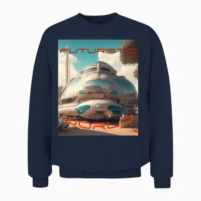 Retro Futurescape Unisex Sweatshirt - Navy