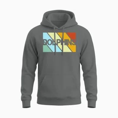 Dolphin Retro Unisex Hoodie - Graphite Heather