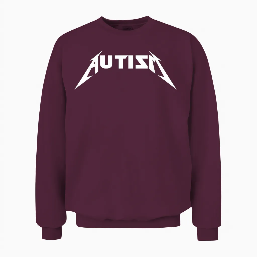 Autismus Rock Inspirierter Meme Metal Rock Für Autistische Männer Frauen Unisex Sweatshirt in Maroon