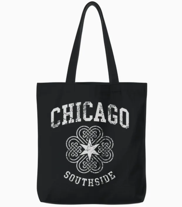 Chicago Southside Irish St Patricks Day Tote Bags in Black