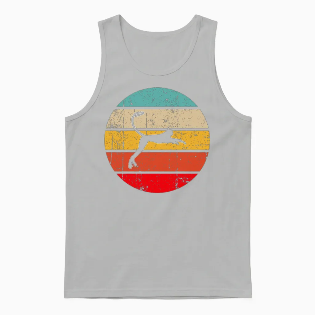 Monkey Retro Unisex Tank Top in Ash