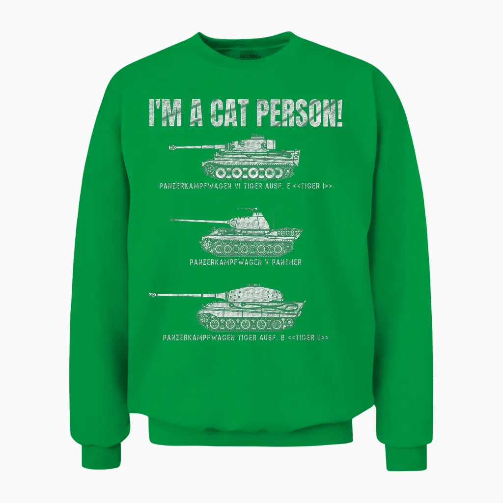Tank Vi Tiger I German Panther Tank Lover T-Shirt, Black Unisex Sweatshirt in Irish Green
