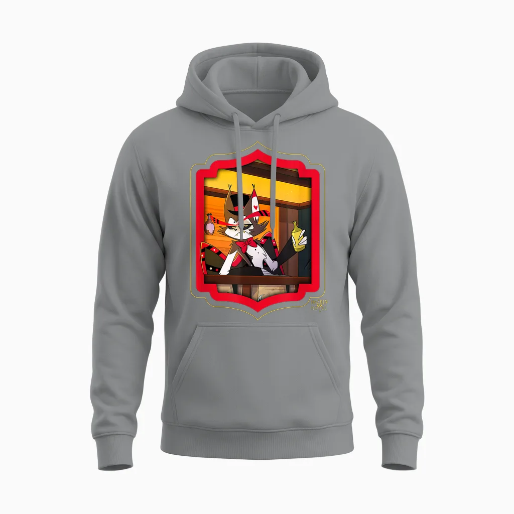 Hazbin Hotel - Husk Unisex Hoodie in Sport Grey