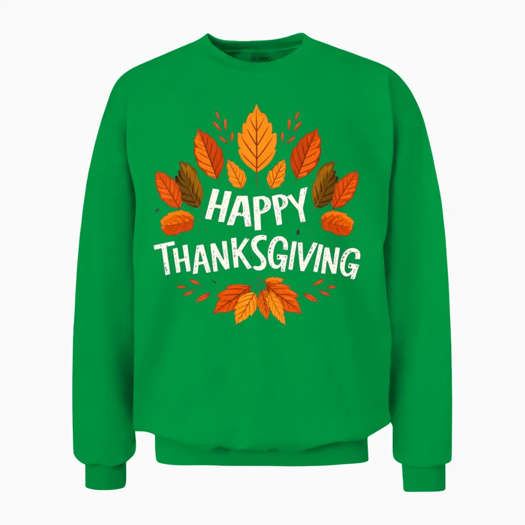 Happy Thanksgiving for Turkey Day Family Dinner Unisex Sweatshirt - Irish Green