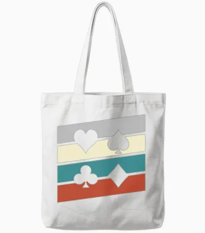 Poker Retro Tote Bags - White