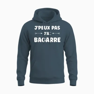 Brawl Quote Humour J'peux Pas J'ai Batarre T-Shirt, Black, S Unisex Hoodie - Dark Heather
