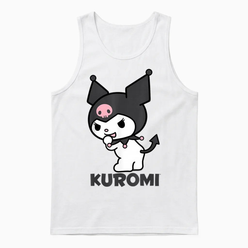 Sanrio Kuromi Backside Logo Unisex Tank Top in White