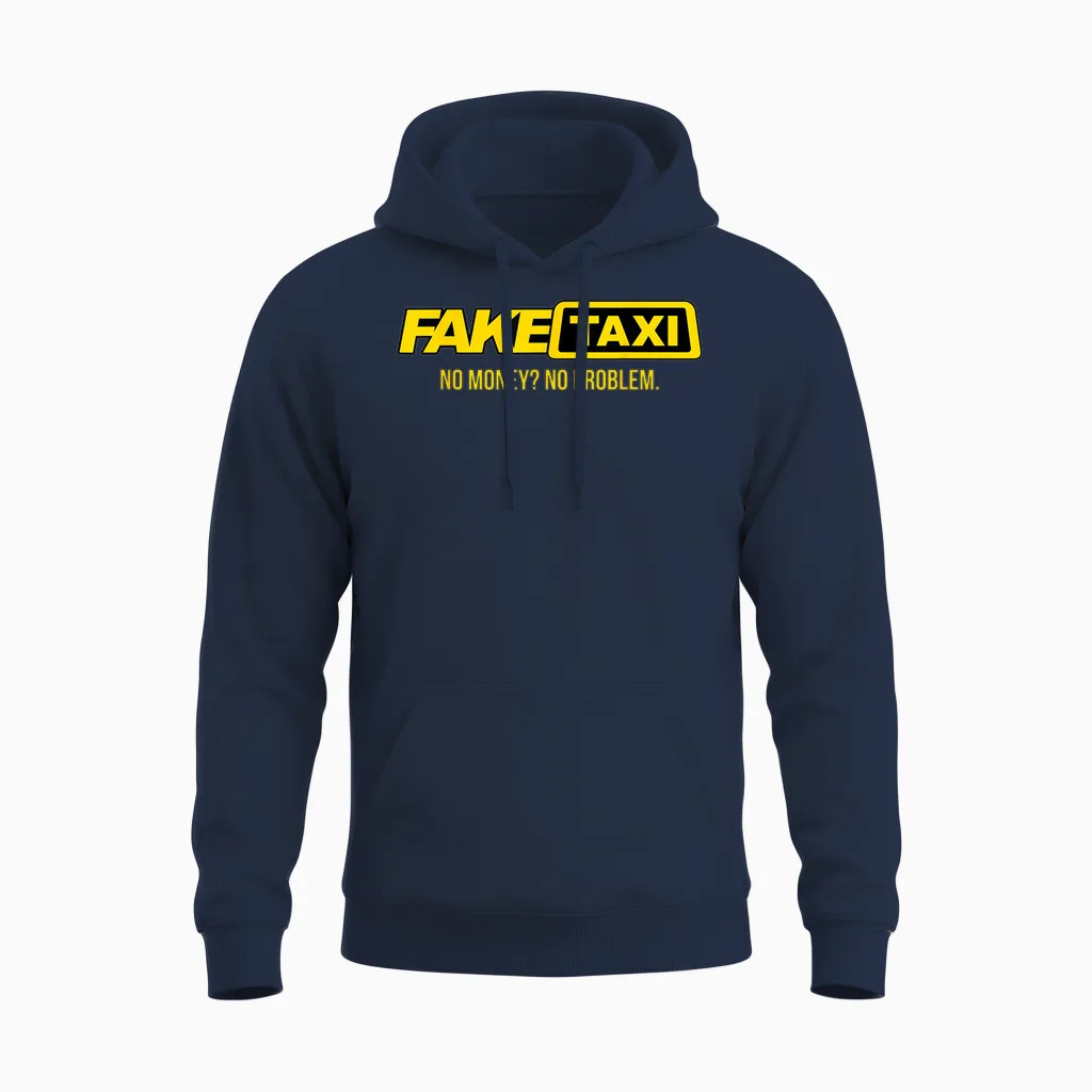 Funny Fake Taxi Driver Clothing - Unisex Adult T-Shirt - Black - S - Short Sleeve Unisex Hoodie in Navy
